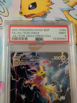 Pokemon 2021 SWSH184 Black Star Promo Jolteon VMAX Full Art PSA 9 Mint - Image 2