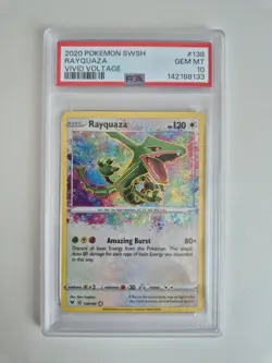 PSA 10 Rayquaza 138/185 Vivid Voltage Holo Amazing Rare Pokemon TCG GEM MINT - Image 1