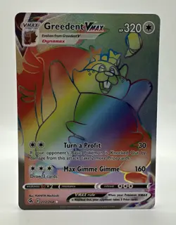 Greedent VMAX 272/264 Rainbow - Fusion Strike - Pokemon TCG, NM - Image 1