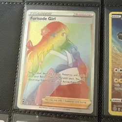 Pokemon TCG Furisode Girl Silver Tempest 205/195 Holo Secret Rare Rainbow Rare - Image 1