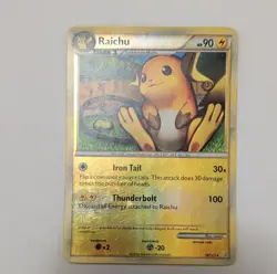 Pokemon Raichu 10/123 Heartgold & Soulsilver Reverse Holo Light Played - Image 1