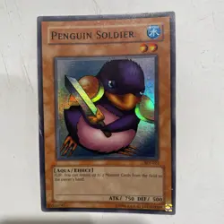 YUGIOH Card TCG PENGUIN SOLDIER SDJ-022 1ST Edition SUPER RARE Holo VLP/NM - Image 1