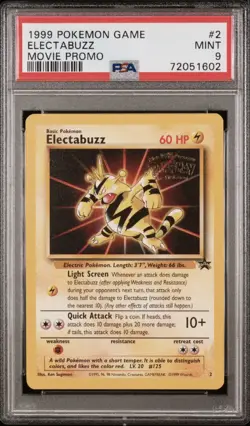1999 Pokemon Game Electabuzz Movie Promo PSA 9 - Image 1