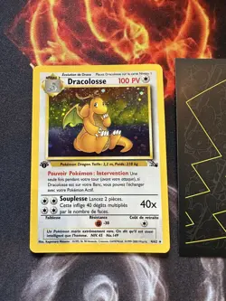 Pokemon French Dragonite Dracolosse 4/62 Holo Fossil 1st Edition💎NM💎 - Image 2