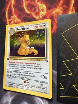 Pokemon French Dragonite Dracolosse 4/62 Holo Fossil 1st Edition💎NM💎 - Image 4