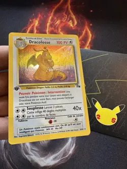 Pokemon French Dragonite Dracolosse 4/62 Holo Fossil 1st Edition💎NM💎 - Image 5