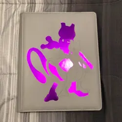 Never Used Ultra PRO Pokemon TCG Mewtwo Binder 9-Pocket Leather Gray Purple - Image 1