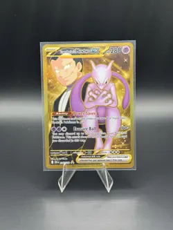 Team Rocket's Mewtwo ex 240/182 Destined Rivals Pokemon Gold Hyper Rare TCG NM - Image 1