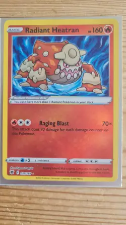 Pokemon TCG Radiant Heatran Holo Rare Card 027/189 Astral Radiance - Image 1