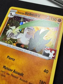 Fart Swirl Galarian Sirfetch'd 095/192 Pokemon Club Play Stamp Cosmo Holo - Image 1