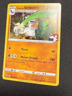 Fart Swirl Galarian Sirfetch'd 095/192 Pokemon Club Play Stamp Cosmo Holo - Image 2