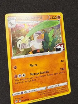 Fart Swirl Galarian Sirfetch'd 095/192 Pokemon Club Play Stamp Cosmo Holo - Image 3