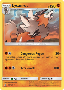 Lycanroc 76/131 Forbidden Light Rare NM 2018 Reverse Holo - Image 2