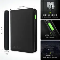 9 Pocket Trading Card Zip Binder, 360 Cards, Exo-Tec Album Material, 20 Side... - Image 3
