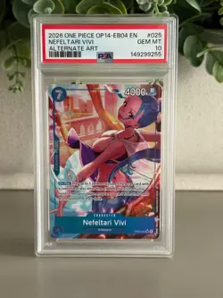 2026 ONE PIECE OP14-EB04-THE AZURE SEA'S SEVEN ALT ART NEFELTARI VIVI PSA 10 - Image 1