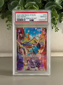 PSA 10 Uso-Hachi ST18-001 SP (OP10) Royal Blood One Piece TCG English Usopp Foil - Image 1
