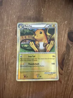 Pokemon TCG Raichu Heartgold Soulsilver reverse Holo Card 10/123 - Image 1