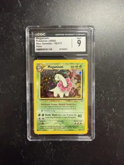 CGC 9 Meganium Holo Rare Neo Genesis 10/111 Mint Pokemon Card 2000 - Image 1