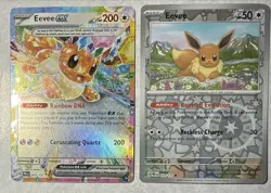 Pokemon Prismatic Eevee EX #75/131 Double Rare Card + EEVEE REV HOLO 074/131 - Image 1