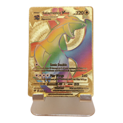 Salamance Vmax Gold Foil Fan Art Rainbow Card 194/189 Pokemon - Image 1