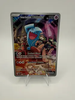 POKEMON TEAM ROCKET'S WOBBUFFET 203 SCARLET & VIOLET PROMO HOLO NM - Image 1