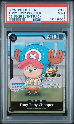 2025 ONE PIECE CHAMPIONSHIP 2025-26 EVENT PACK #065 TONY TONY CHOPPER PSA 9 - Image 1