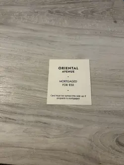 1999 Monopoly Property Deed Card ORIENTAL AVENUE Game Piece Part - Image 2