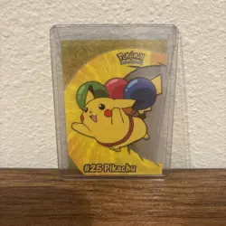 Pikachu #25 PC1 2000 Topps Pokemon TV Animation Blue Logo Clear Card NM Vintage - Image 1