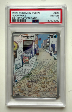 Graded Pokemon Card 204/198 Slowpoke Illustration Rare S & V PSA 8 NM-MT 2023 - Image 1
