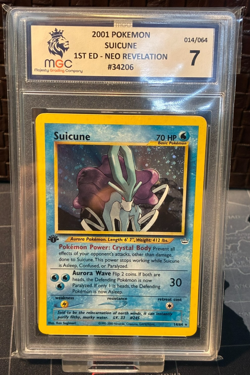 Pokemon Card Suicune Neo Revelation 1st Edition Holo Rare #14 MGC 7 NEAR MINT - Image 1
