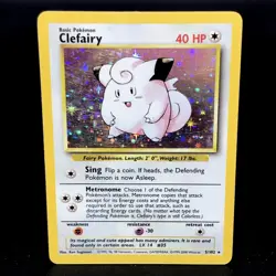 Clefairy - 4th Print Base Set 5/102 - WoTC Holo Rare Pokemon Card 1999-2000 - Image 1