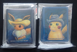 POKEMON CENTER x VAN GOGH 65 CARD SLEEVES - PIKACHU & EEVEE - NEW SEALED - Image 1