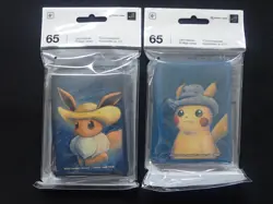 POKEMON CENTER x VAN GOGH 65 CARD SLEEVES - PIKACHU & EEVEE - NEW SEALED - Image 2