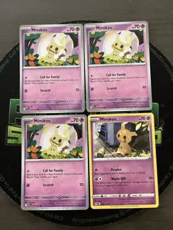 Nintendo Pokemon TCG Mimikyu Lot 4 Cards - Image 1