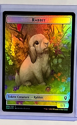 MTG Magic The Gathering CLB Battle Baldurs Gate Token Foil Rabbit / Treasure - Image 1