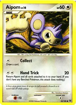 Pokemon TCG Aipom 50/100 Common Majestic Dawn VLP - Image 1