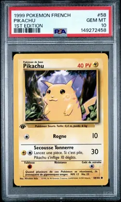 Carte Pokemon Pikachu 58/102 Set de base Edition 1 PSA 10 GEM MINT 🔥 - Image 2