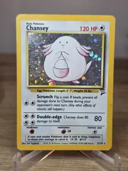 Pokemon Chansey 3/130 Base Set 2 Holo Rare WOTC Vintage - Image 1