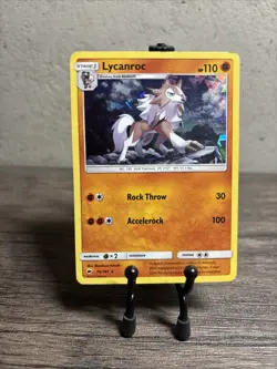 Pokemon TCG Lycanroc Burning Shadows 76/147 Holo Rare-Fast Ship-LP!! - Image 1