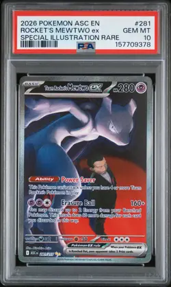 2026 Pokemon Ascended Heroes Team Rocket's Mewtwo ex 281/217 PSA 10 - Image 1