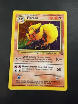 Pokemon TCG Flareon Jungle 3/64 Holo Unlimited Holo Rare - Image 1