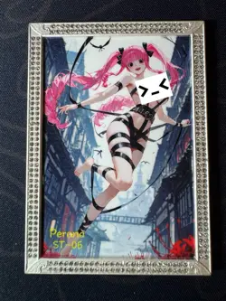 Goddess Black Strip Perona Premium Metal Card Waifu Doujin One Piece Character - Image 1