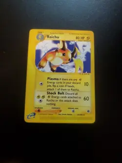 Pokemon Raichu 061/165 Expedition Base Set Rare Regular 80 HP Stage 1 2002 Card - Image 1