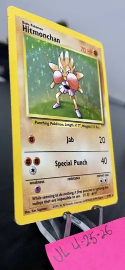 Hitmonchan 7/102 Base Set Pokemon Card RARE Holo - Image 5