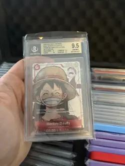 One Piece Card Game Monkey D. Luffy 25th Anniversary English Promo P-001 BGS 9.5 - Image 1