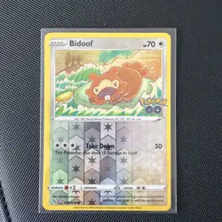 Bidoof (Peelable Ditto) 059/078 Pokemon GO Reverse Holo 2022 Card LP - Image 1