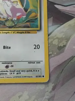 Rattata Base Set 61/102 Pokemon Card HP - Image 5