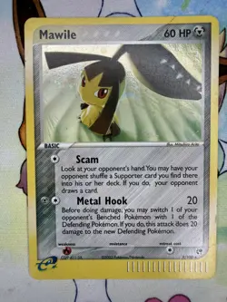 Mawile 9/100 EX Sandstorm Holo (2003) – Creased / Damaged – Vintage Pokemon - Image 1