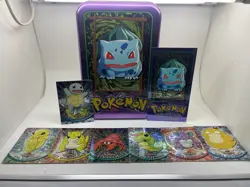 Topps TV Animation Nintendo Edition Pokemon 1999 Bulbasaur Tin Cards + Foils - Image 1