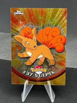Vulpix Base Holo #37 Pokemon 2000 Topps Chrome Pokemon Series 1 NM - Image 1